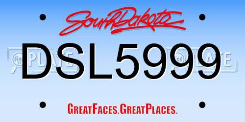 DSL5999 South Dakota License Plate