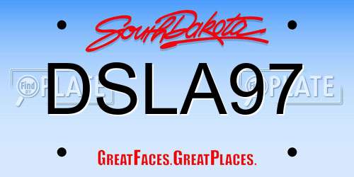 DSLA97 South Dakota License Plate