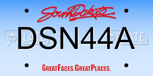 DSN44A South Dakota License Plate