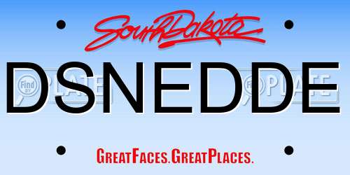 DSNEDDE South Dakota License Plate