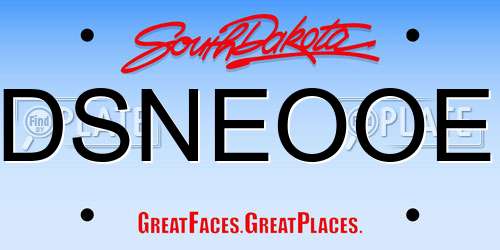 DSNEOOE South Dakota License Plate