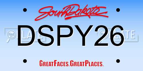 DSPY26 South Dakota License Plate