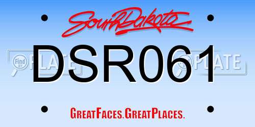 DSR061 South Dakota License Plate