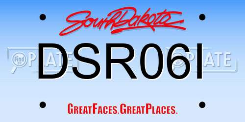 DSR06I South Dakota License Plate