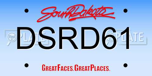 DSRD61 South Dakota License Plate