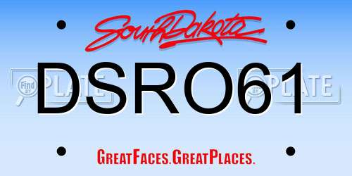 DSRO61 South Dakota License Plate