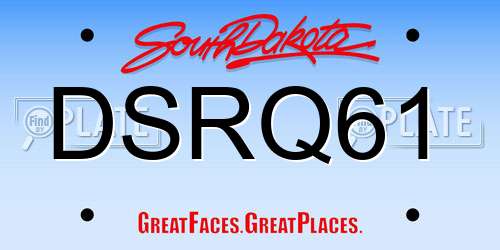 DSRQ61 South Dakota License Plate