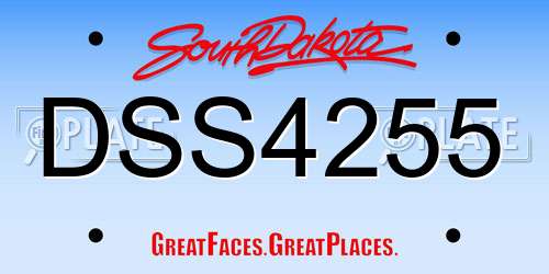 DSS4255 South Dakota License Plate
