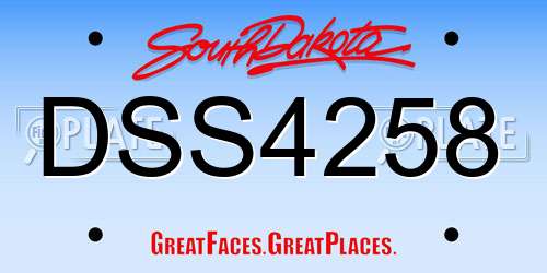 DSS4258 South Dakota License Plate