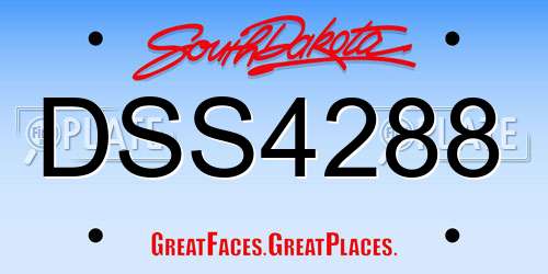 DSS4288 South Dakota License Plate
