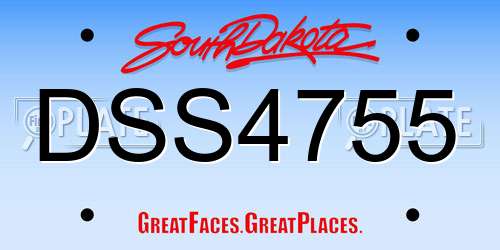 DSS4755 South Dakota License Plate