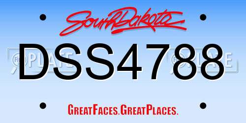 DSS4788 South Dakota License Plate