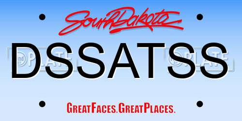 DSSATSS South Dakota License Plate