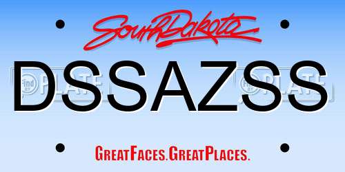 DSSAZSS South Dakota License Plate
