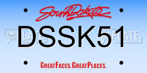 DSSK51 South Dakota License Plate