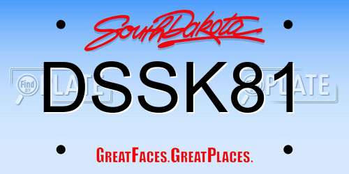 DSSK81 South Dakota License Plate
