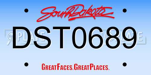 DST0689 South Dakota License Plate