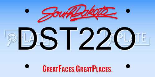 DST22O South Dakota License Plate