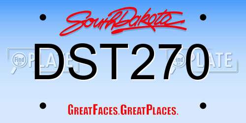 DST270 South Dakota License Plate