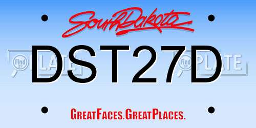 DST27D South Dakota License Plate