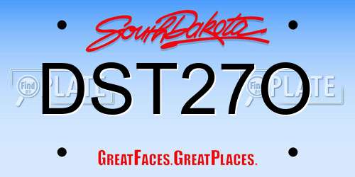 DST27O South Dakota License Plate