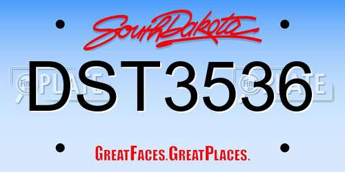 DST3536 South Dakota License Plate
