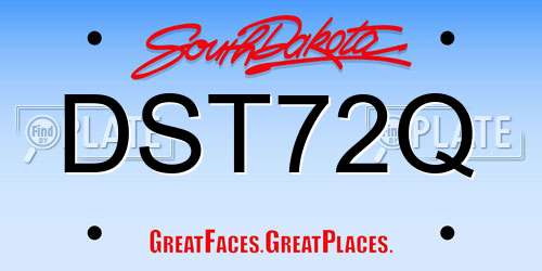 DST72Q South Dakota License Plate