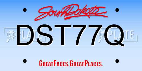 DST77Q South Dakota License Plate
