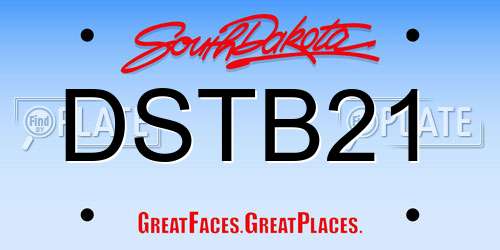 DSTB21 South Dakota License Plate