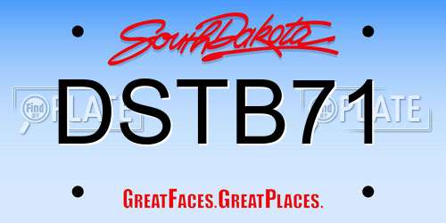 DSTB71 South Dakota License Plate