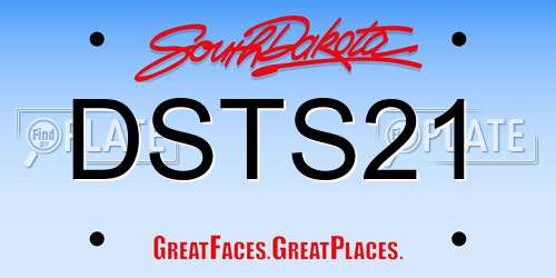 DSTS21 South Dakota License Plate