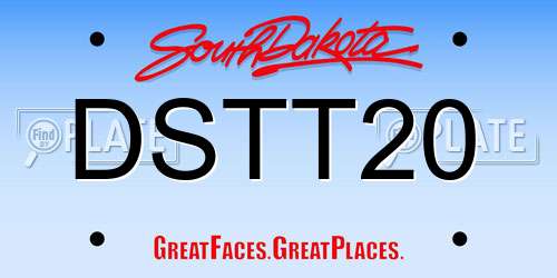 DSTT20 South Dakota License Plate
