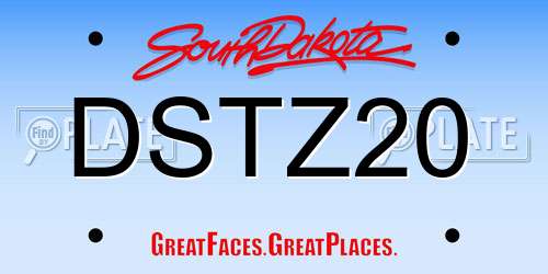 DSTZ20 South Dakota License Plate