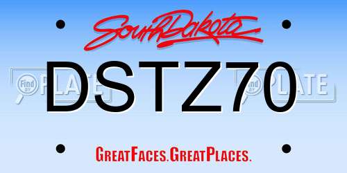 DSTZ70 South Dakota License Plate