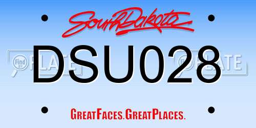 DSU028 South Dakota License Plate