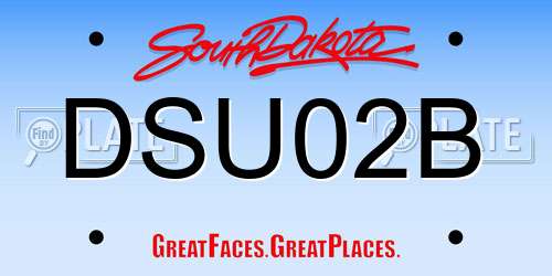 DSU02B South Dakota License Plate