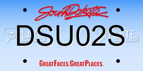 DSU02S South Dakota License Plate