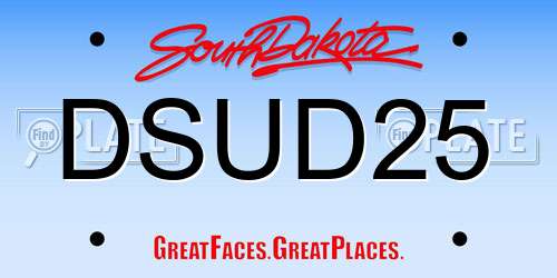 DSUD25 South Dakota License Plate