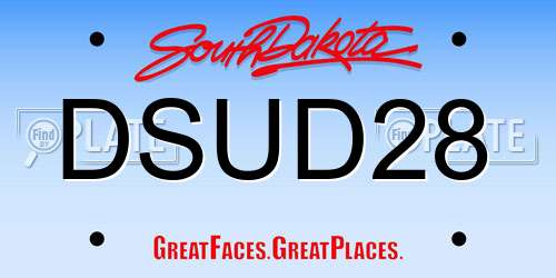DSUD28 South Dakota License Plate
