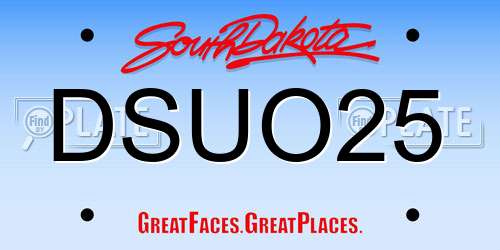 DSUO25 South Dakota License Plate