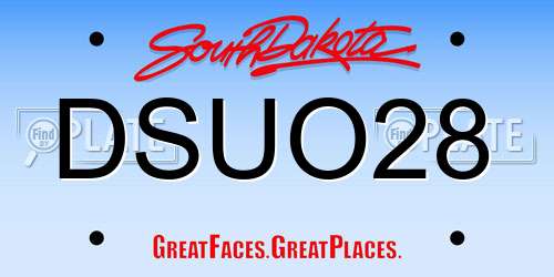 DSUO28 South Dakota License Plate