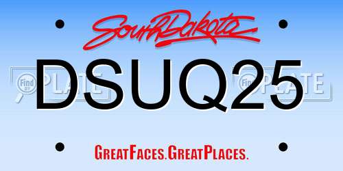 DSUQ25 South Dakota License Plate