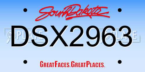 DSX2963 South Dakota License Plate