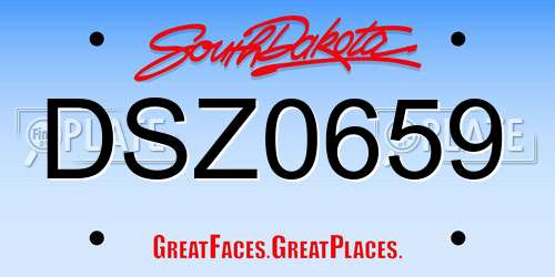 DSZ0659 South Dakota License Plate