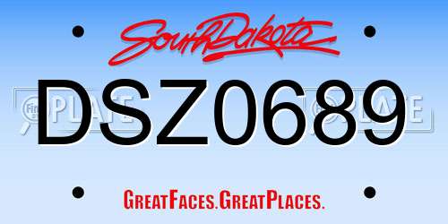 DSZ0689 South Dakota License Plate