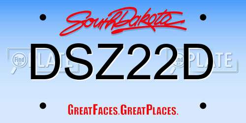 DSZ22D South Dakota License Plate