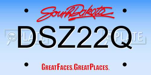 DSZ22Q South Dakota License Plate