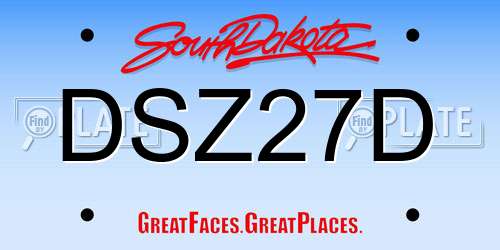 DSZ27D South Dakota License Plate