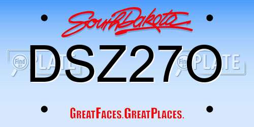 DSZ27O South Dakota License Plate