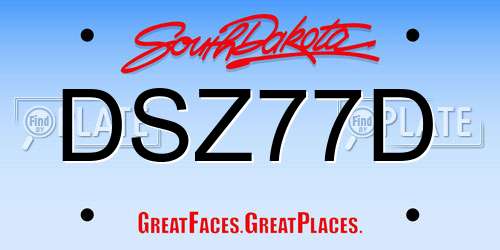 DSZ77D South Dakota License Plate